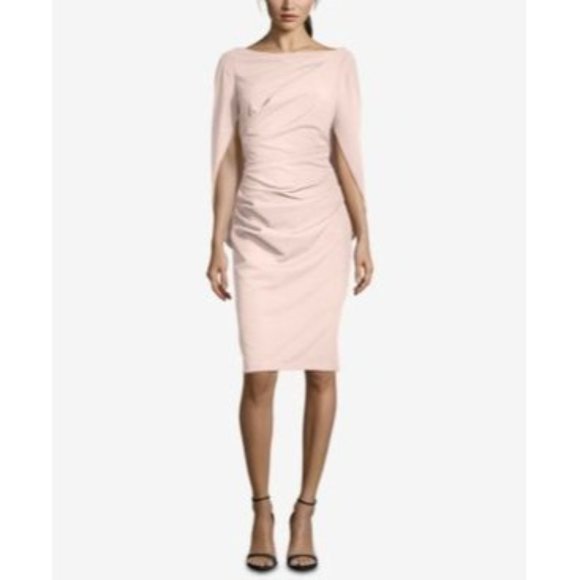 Betsy & Adam Women's Draped Back Fit & Flare Dress Brown Size 8